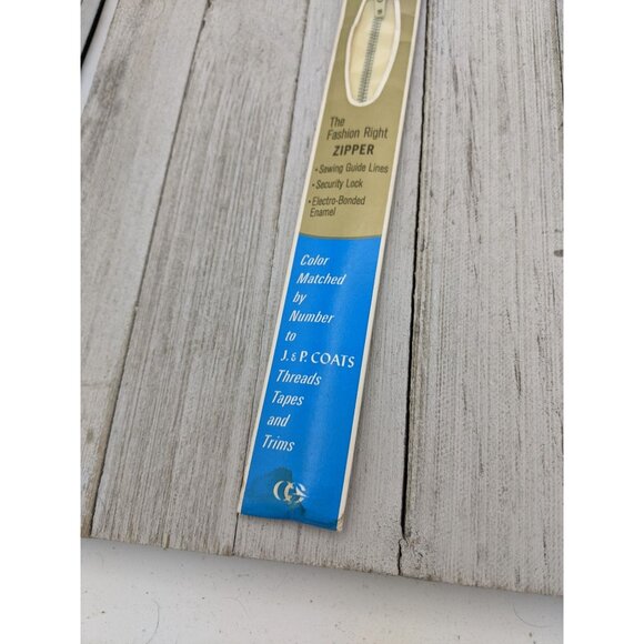 Vintage J&P Coats Dress or Neck Metal Zipper 12" Primrose 72-A - Picture 3 of 4